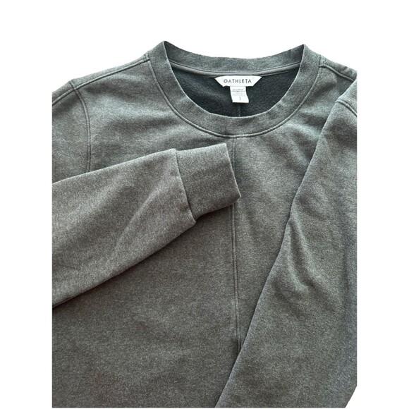 Athleta Women’s Small Petite Heather Gray Retroplus Crewneck Pullover Sweatshirt - Picture 1 of 6